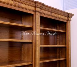 LB50-6 Libreria noce massello intarsi ulivolivo 3 vani 6 ante 08